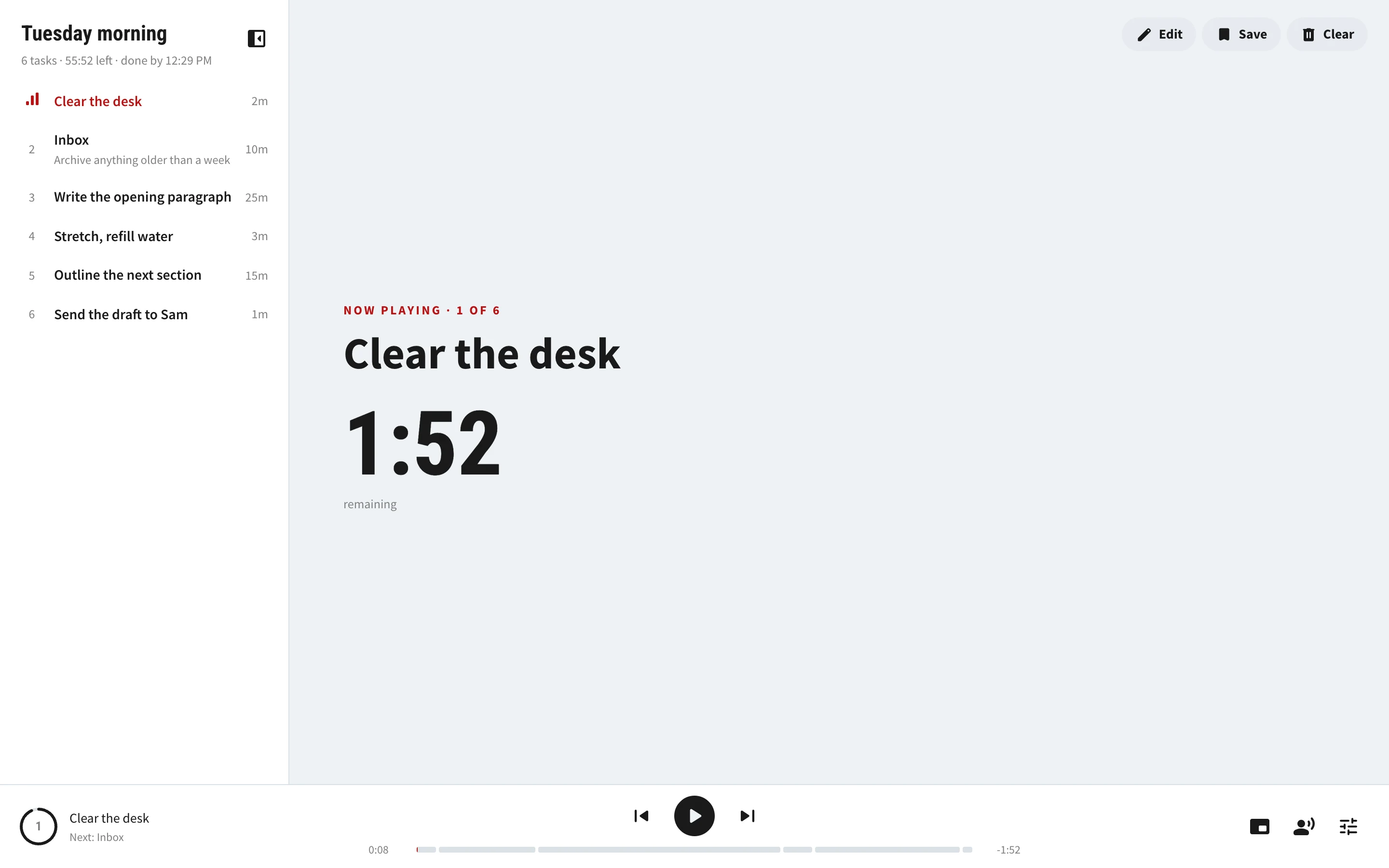The desktop player on a laptop